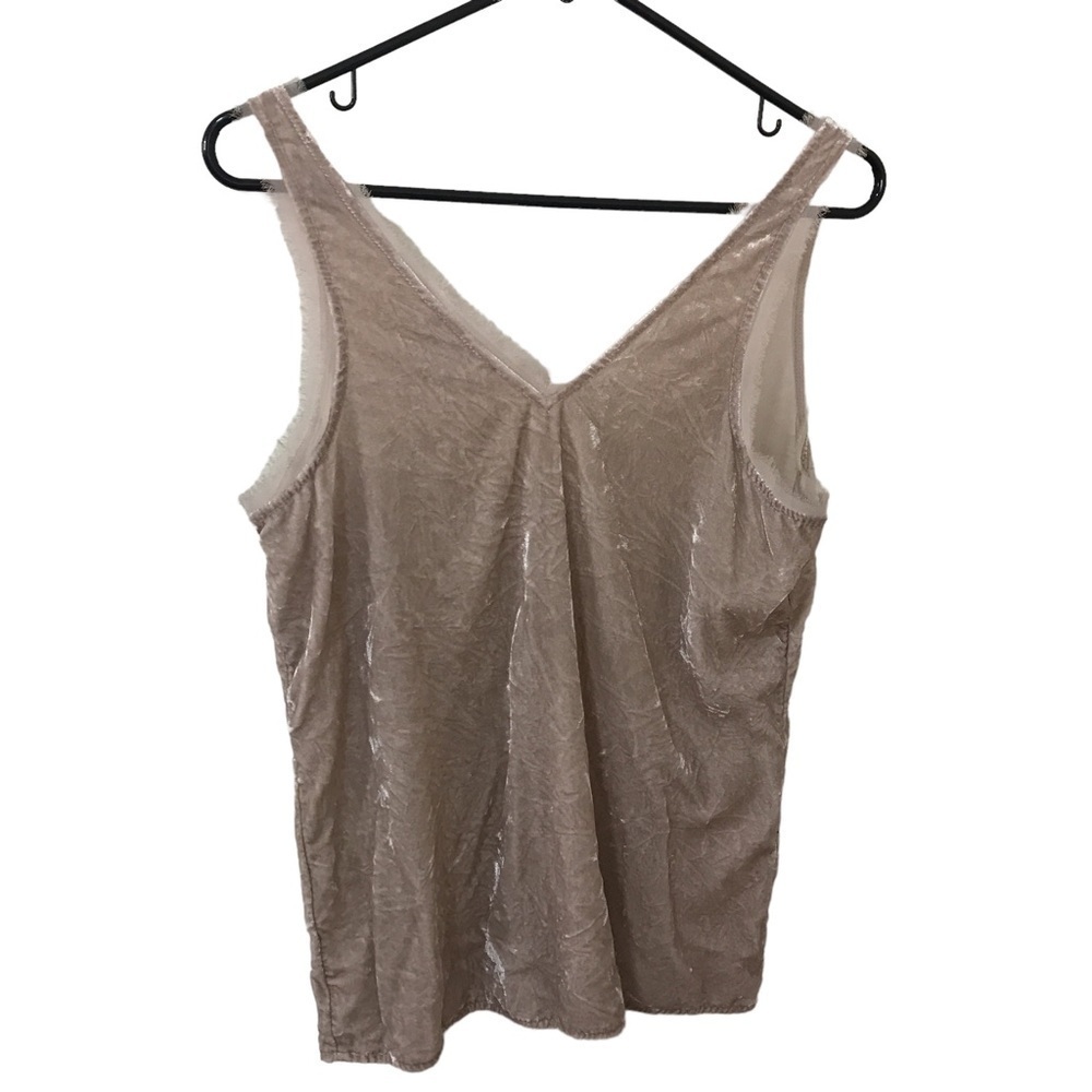 3/$15 Chelsea28 taupe light brown velvet sleeveless top